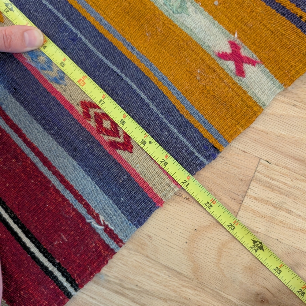 Colorful Geometric Patterned Wool Runner Rug - Picture 4 of 4